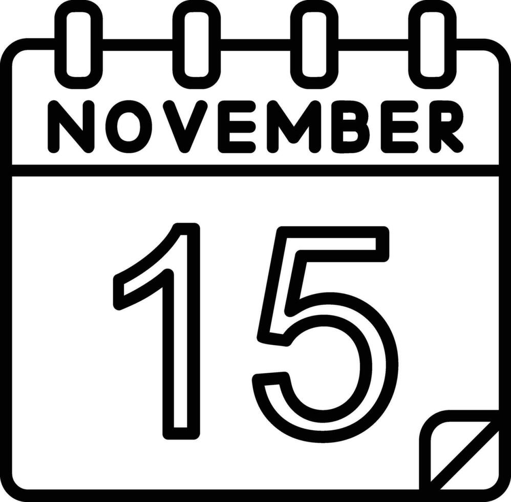 15 noviembre línea icono vector