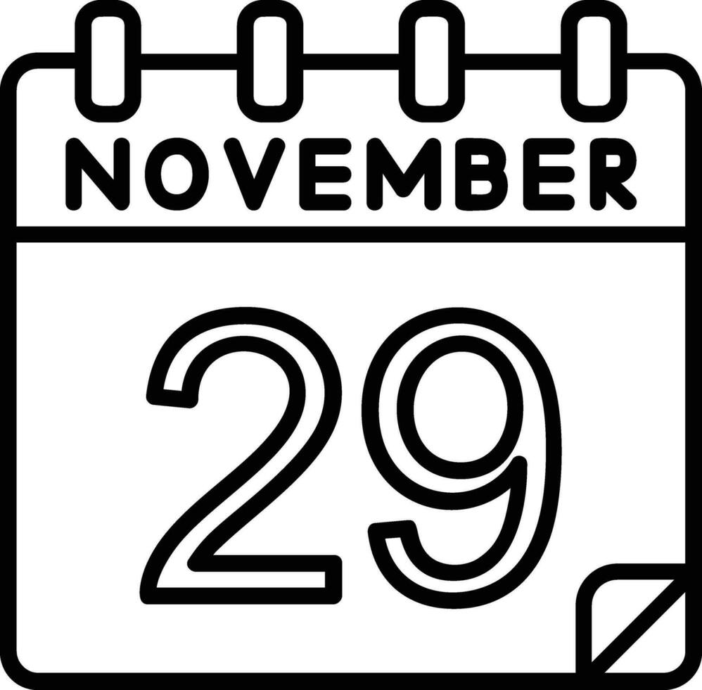 29 November Line Icon vector