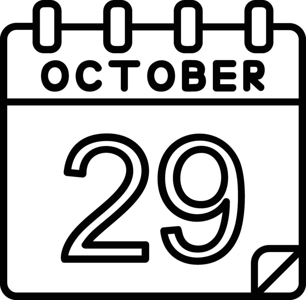 29 October Line Icon vector