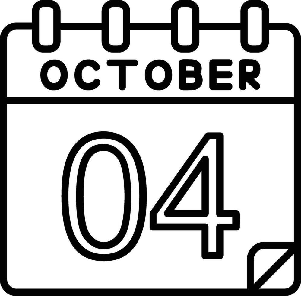 4 October Line Icon vector