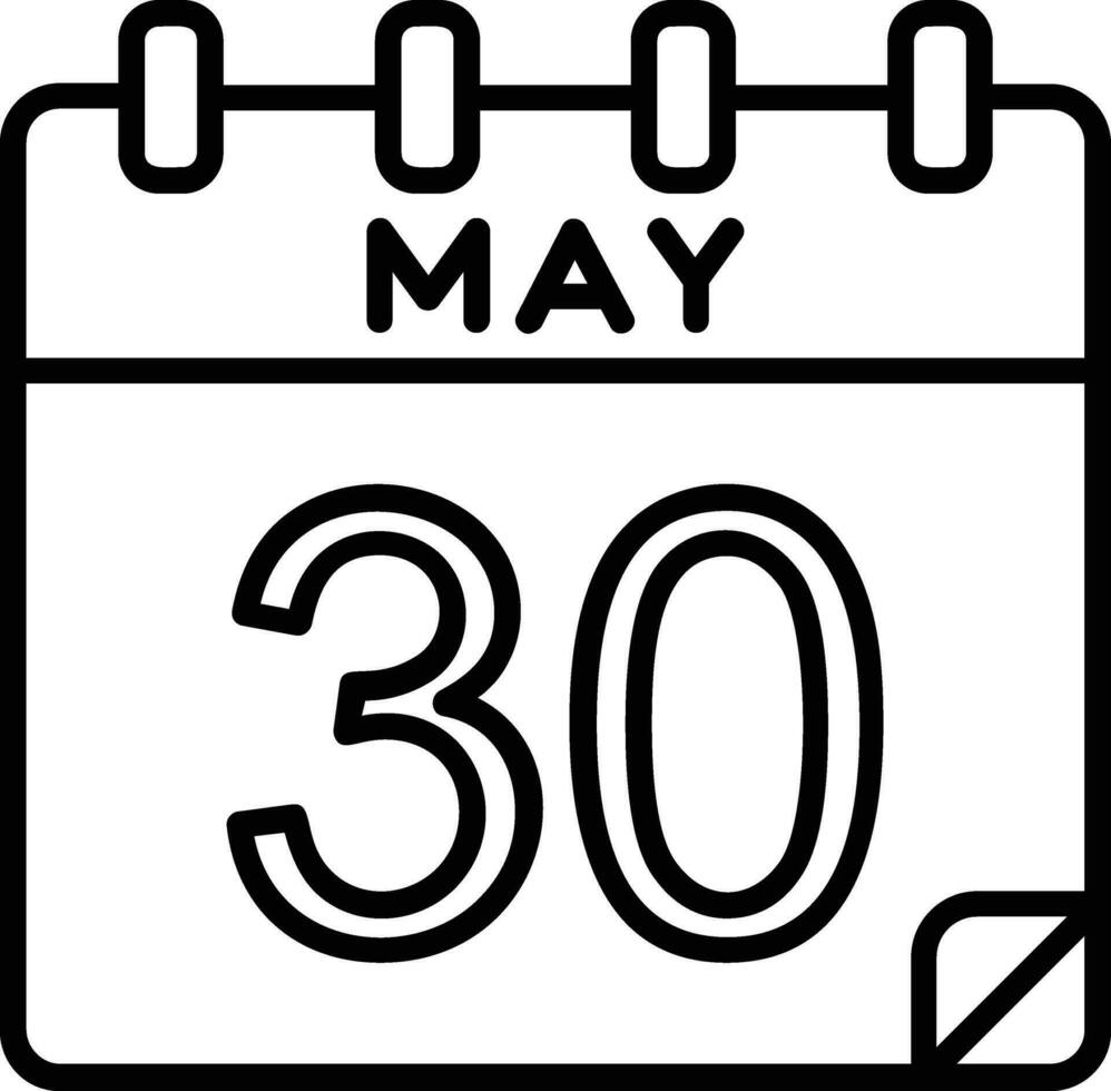 30 May Line Icon vector
