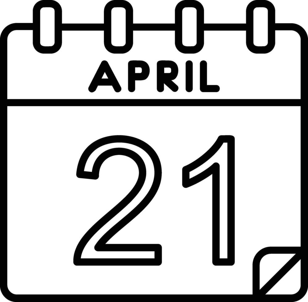 21 abril línea icono vector