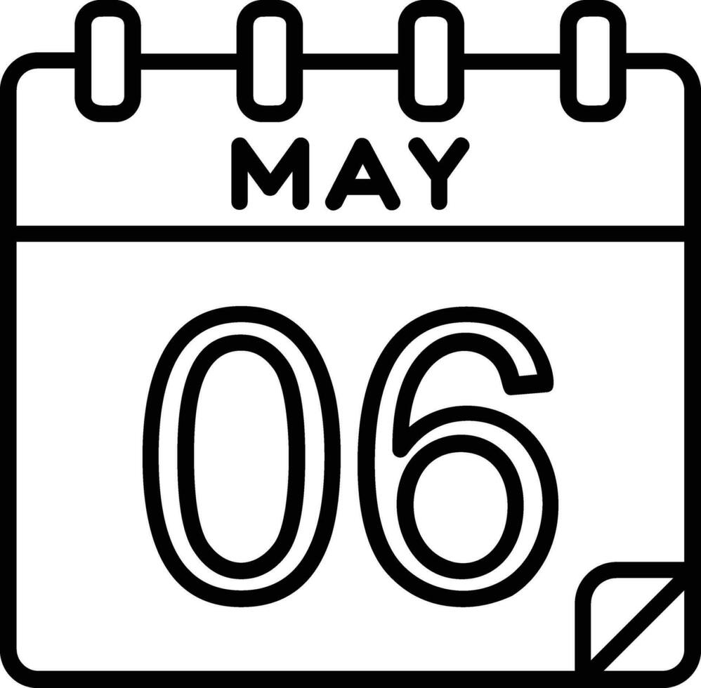 6 May Line Icon vector