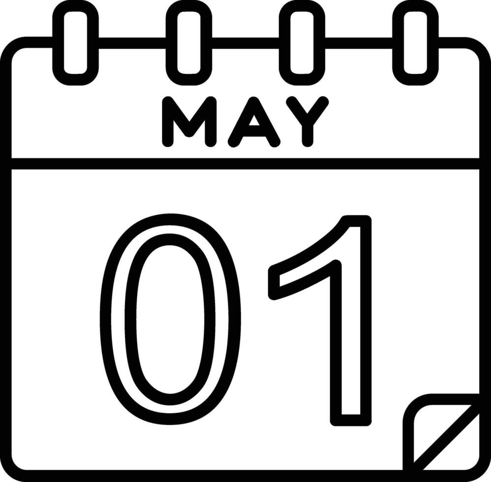 1 May Line Icon vector