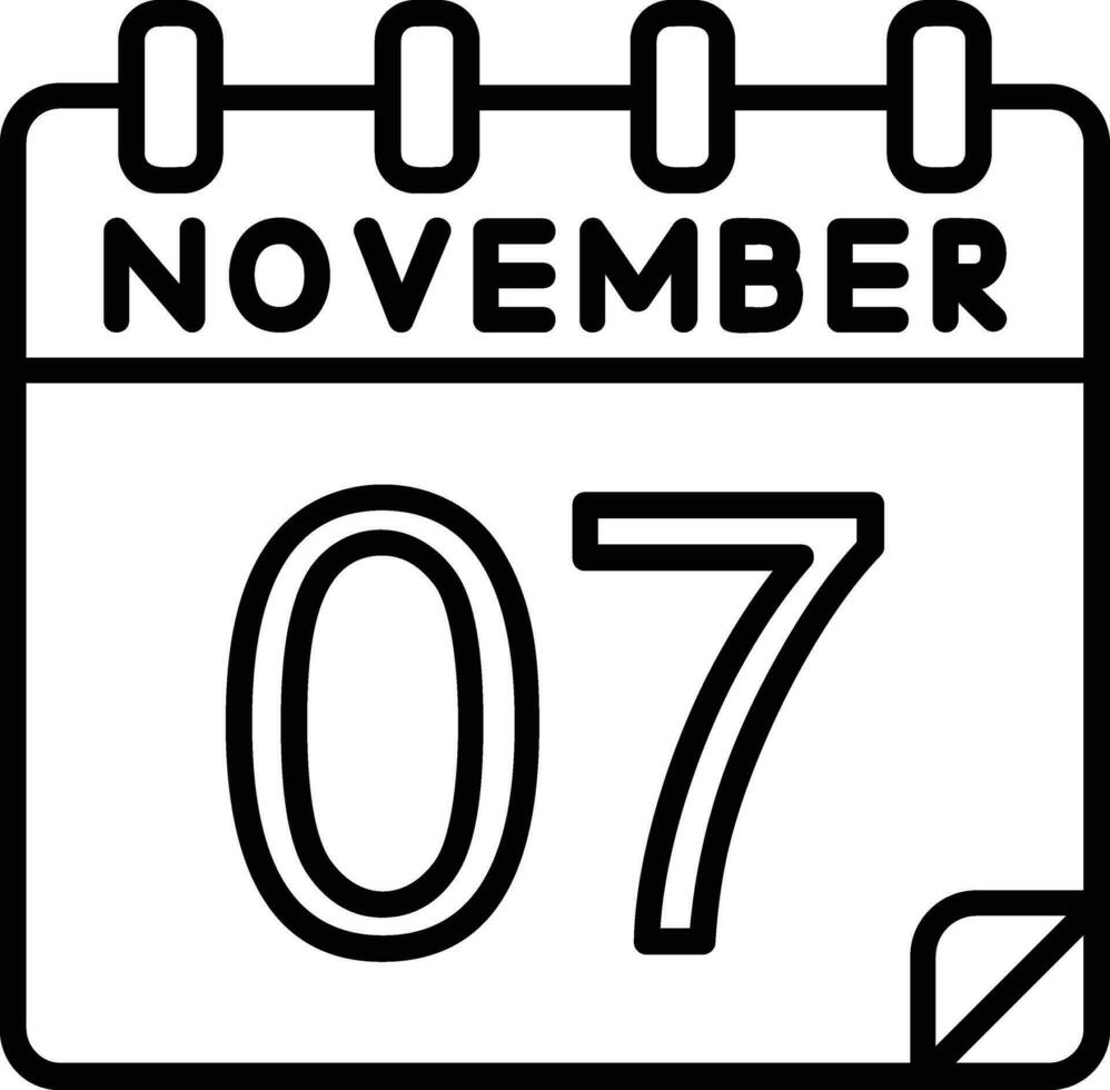 7 November Line Icon vector