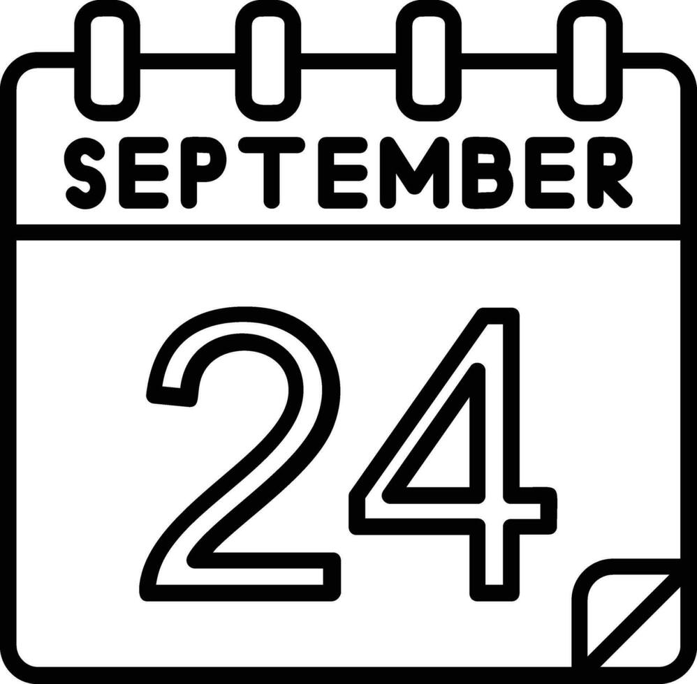 24 September Line Icon vector