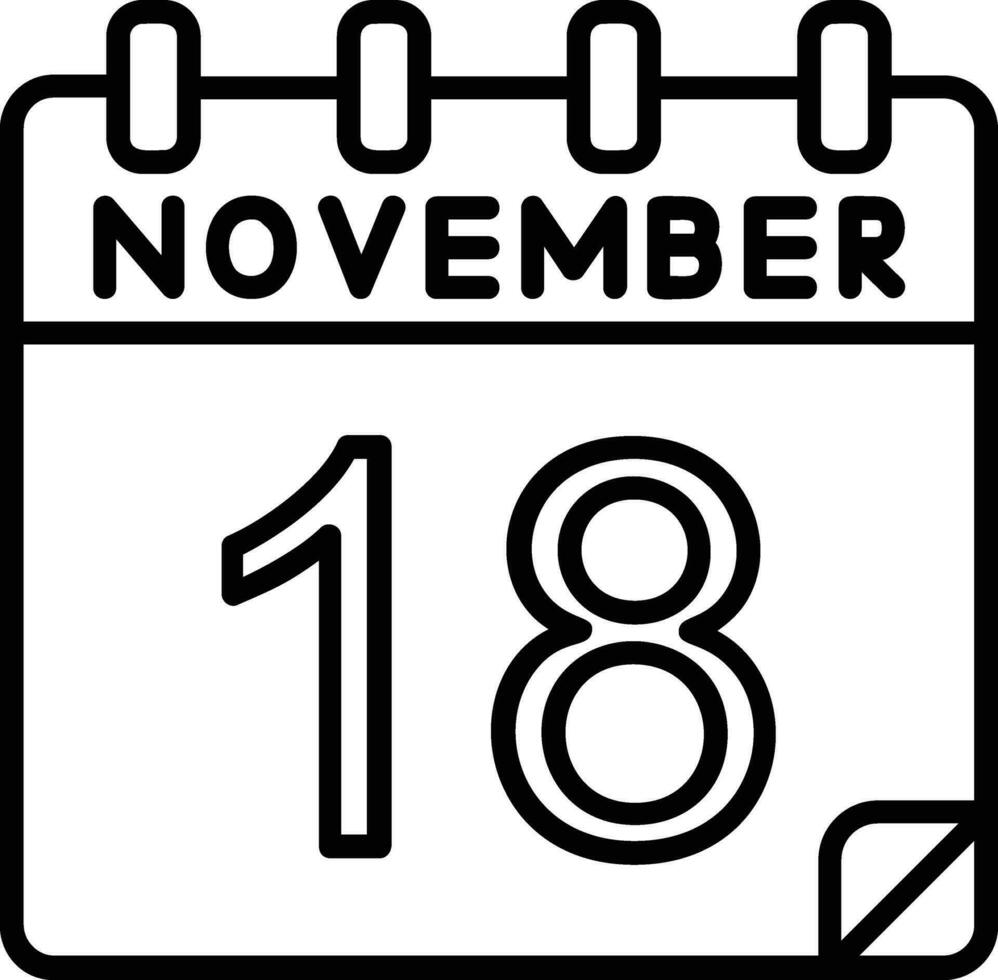 18 November Line Icon vector