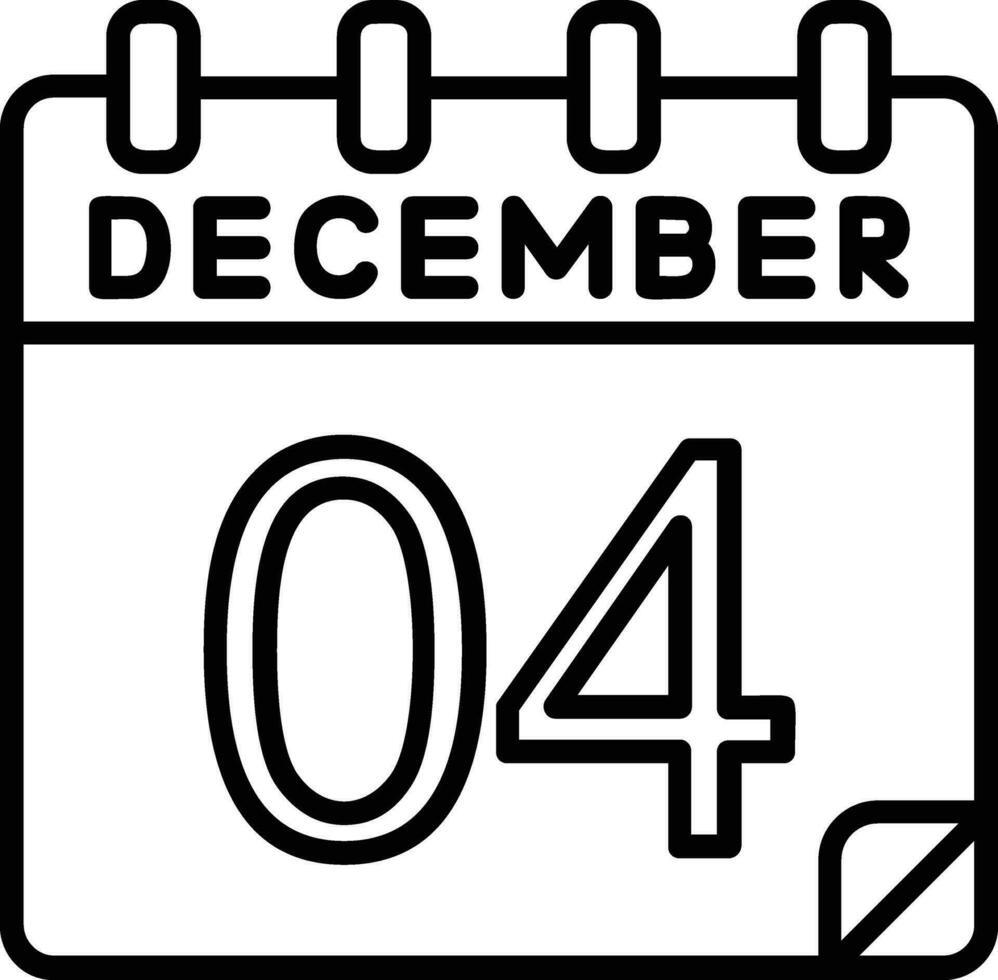 4 December Line Icon vector