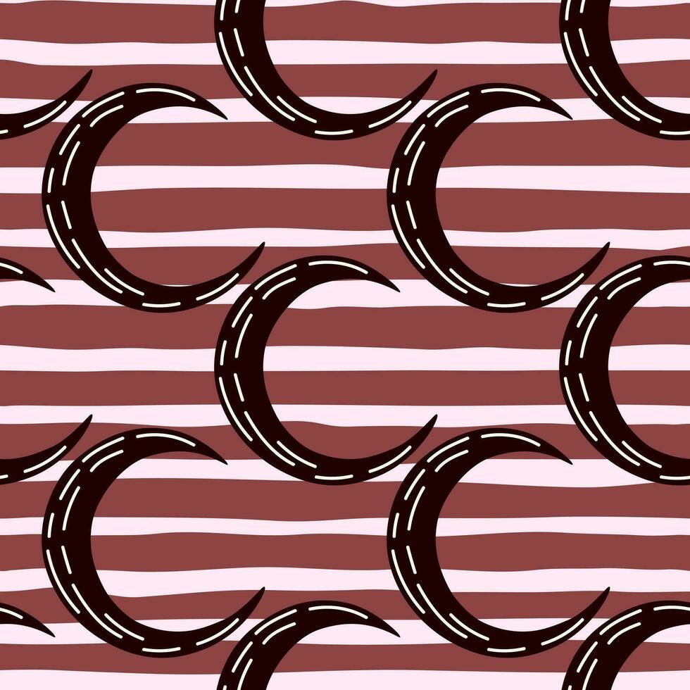 Simple moon silhouettes seamless pattern. vector