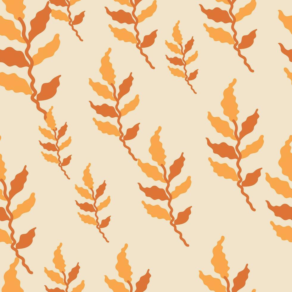 Organic leaves seamless pattern. Simple style. Botanical background