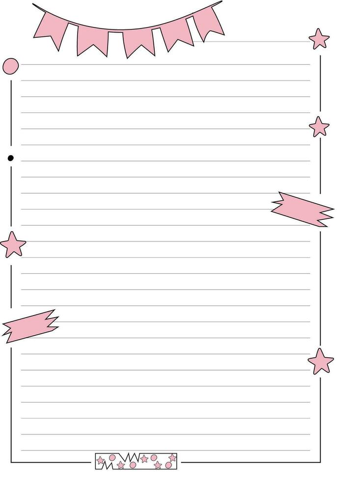 Cute And Colorful Note Page vector