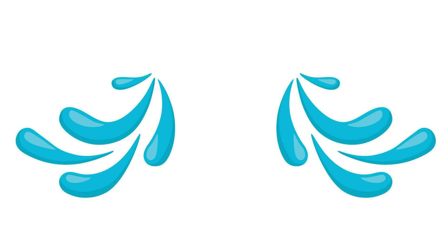 Tears or drops in cartoon flat style. Water spray, falling droplets. Crying or sad mood. vector