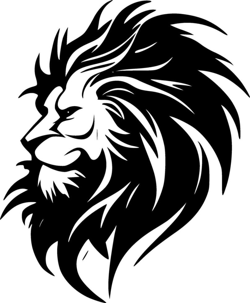 Lion, Black and White Vector illustration