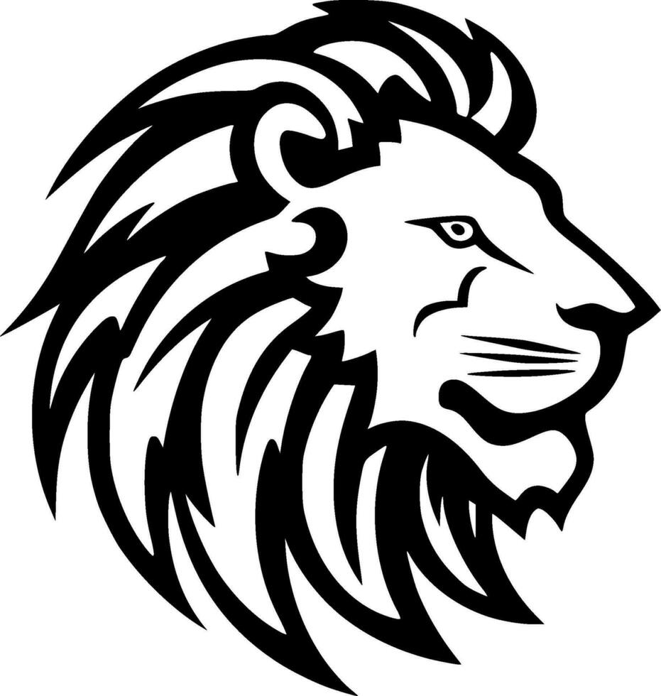 Lion, Minimalist and Simple Silhouette - Vector illustration