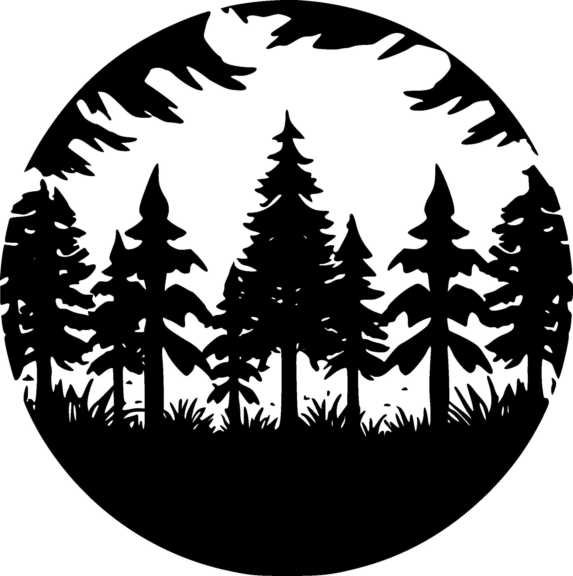 Forest - Black and White Isolated Icon - Vector illustration 27868218