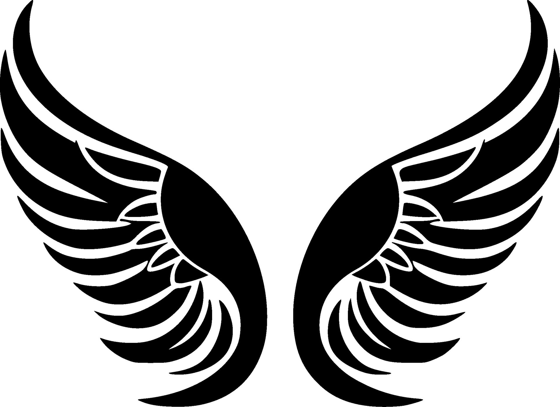 Angel Wings, Black and White Vector illustration 27868241 Vector Art at ...