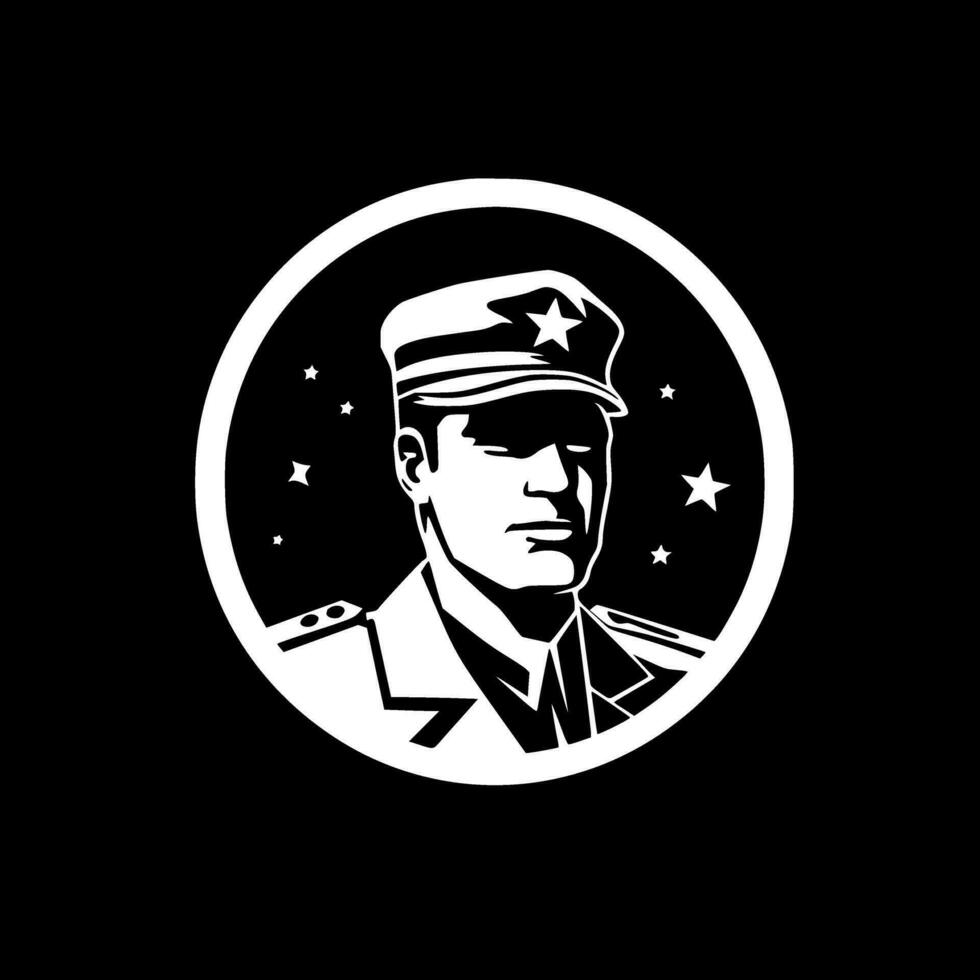Military, Black and White Vector illustration