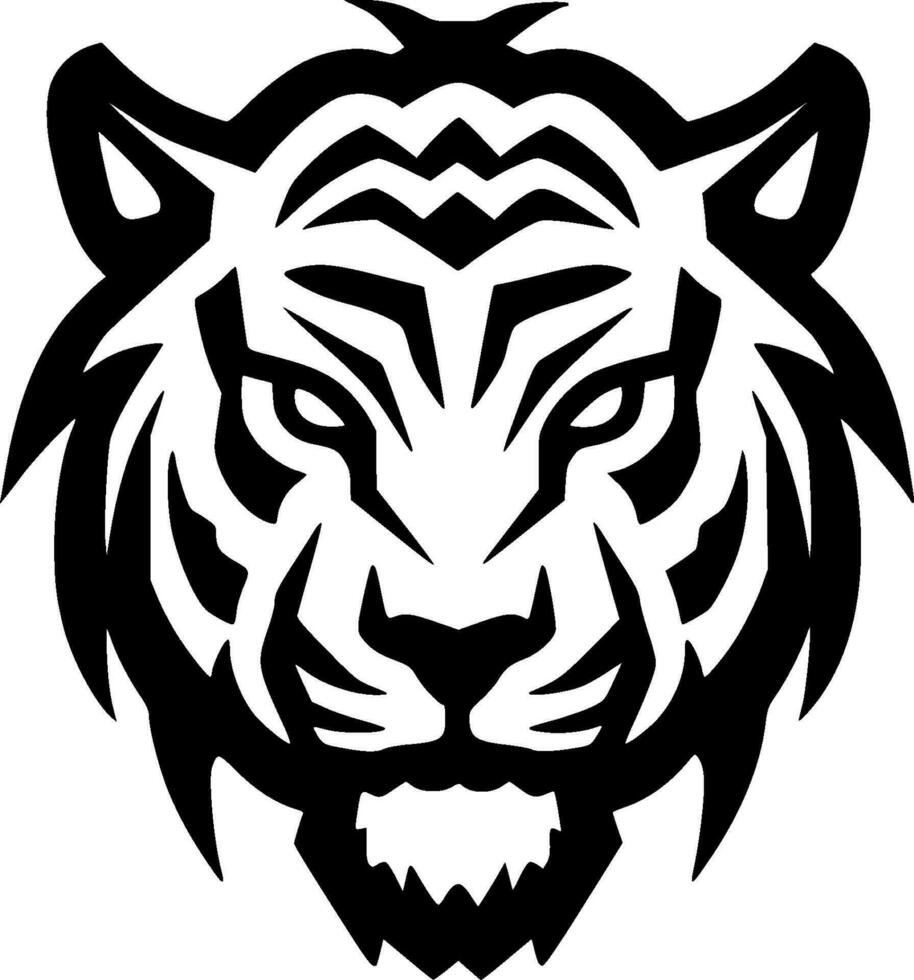 tigre, negro y blanco vector ilustración