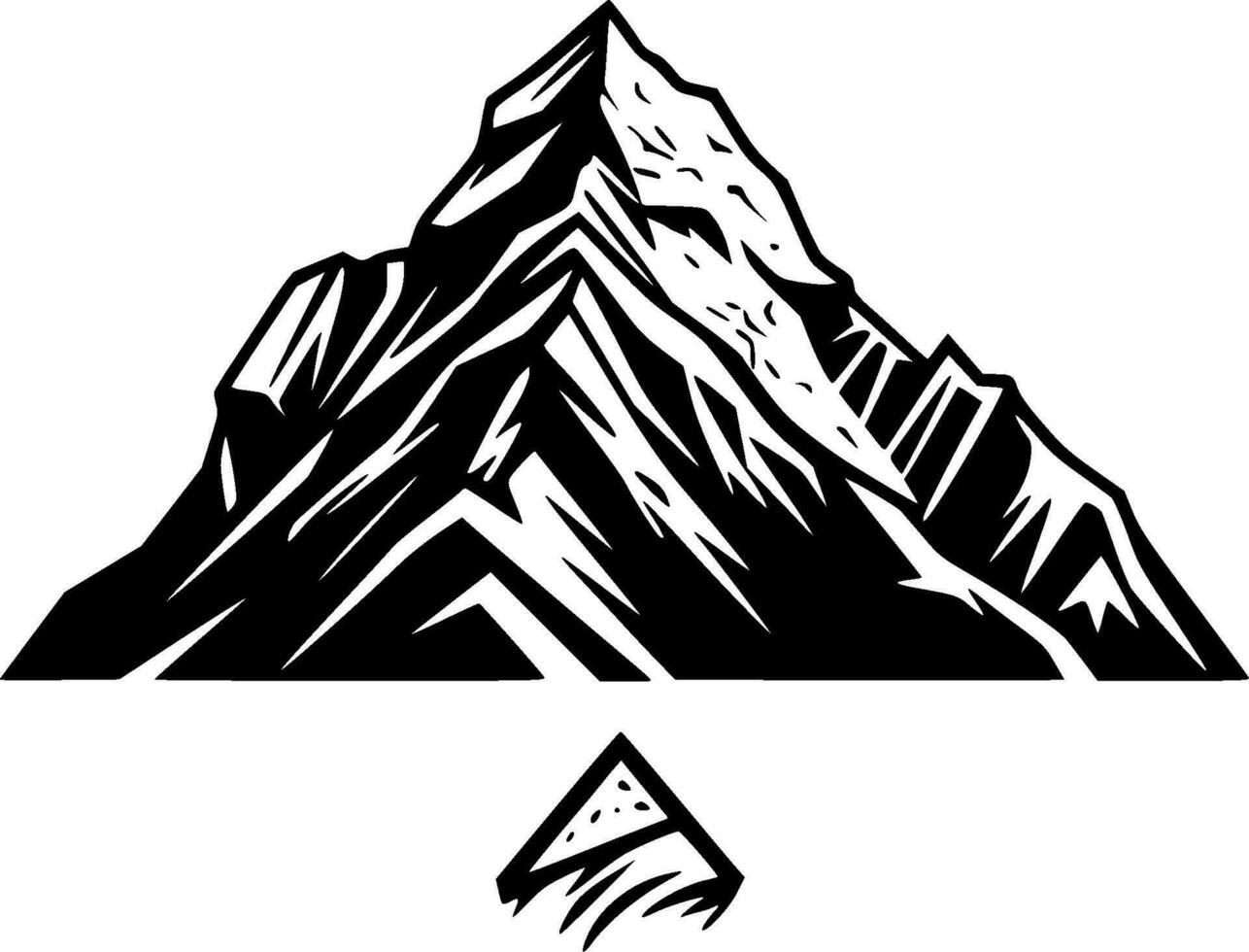 Mountain Range, Black and White Vector illustration