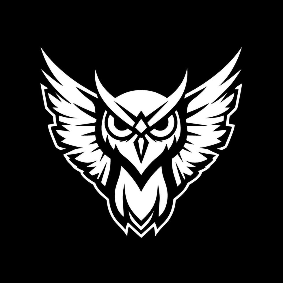 Owl - Black and White Isolated Icon - Vector illustration