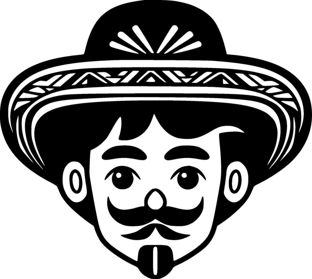 mexicano, minimalista y sencillo silueta - vector ilustración