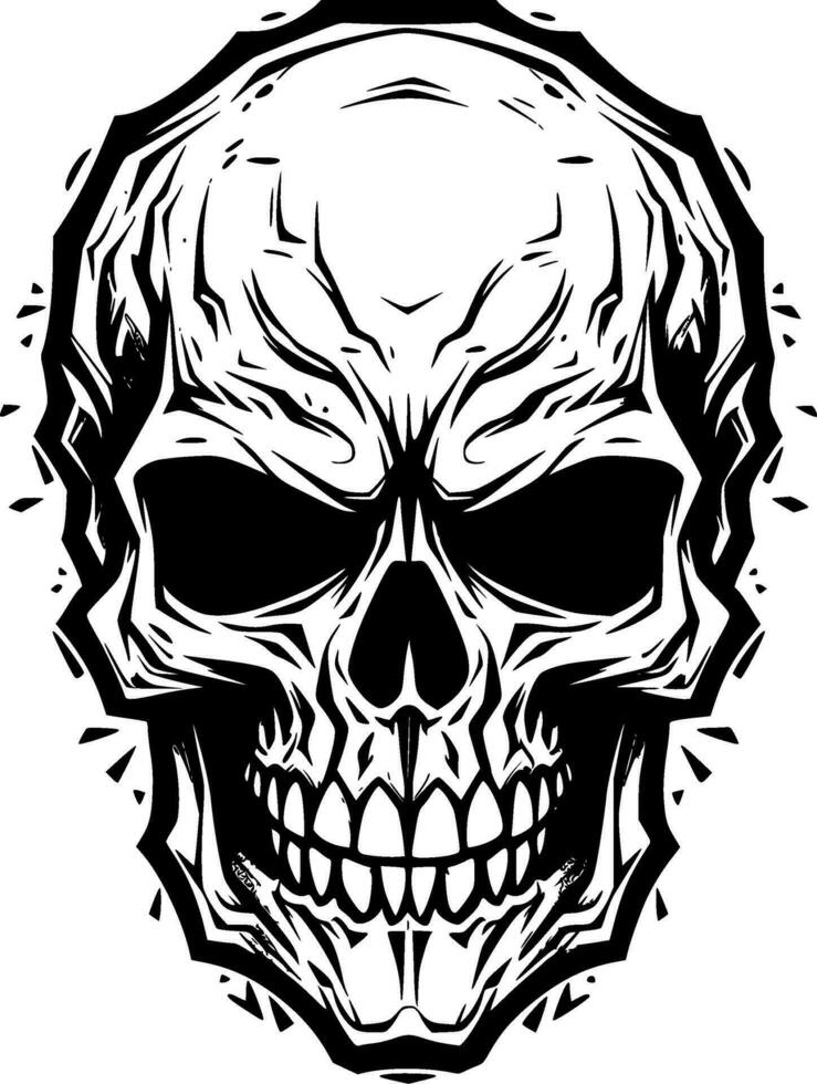 Skull - Black and White Isolated Icon - Vector illustration