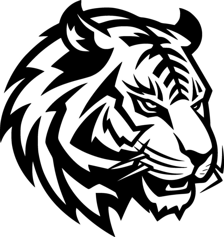 tigre, negro y blanco vector ilustración