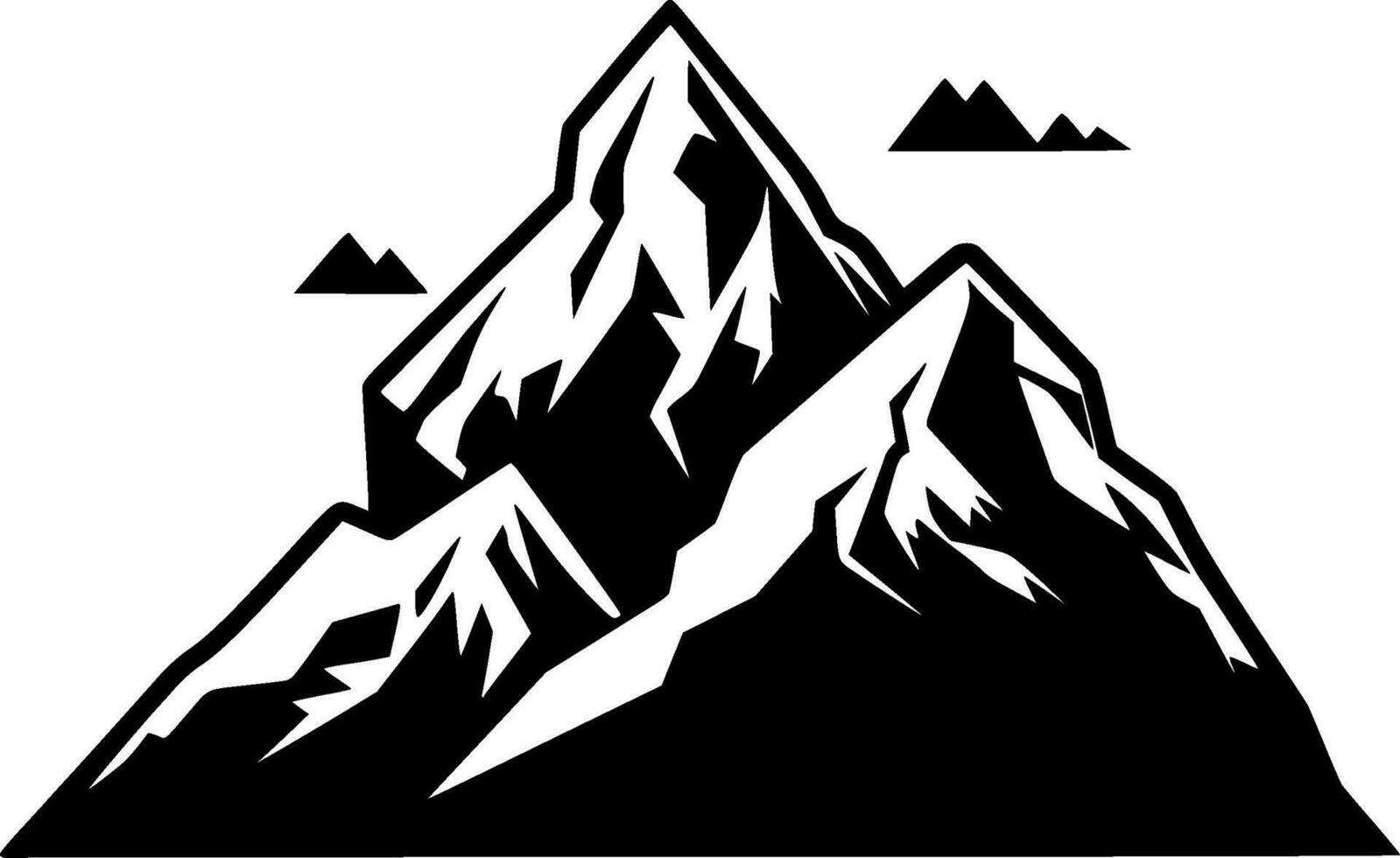 Mountain Range, Black and White Vector illustration