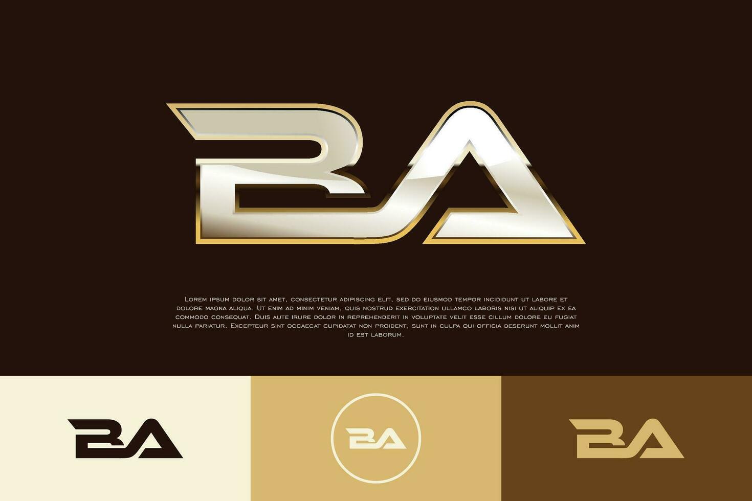 BA Initial Modern Exclusive Emblem Logo Template for Business vector