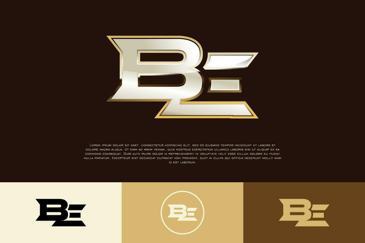 BE Initial Modern Exclusive Emblem Logo Template for Business vector