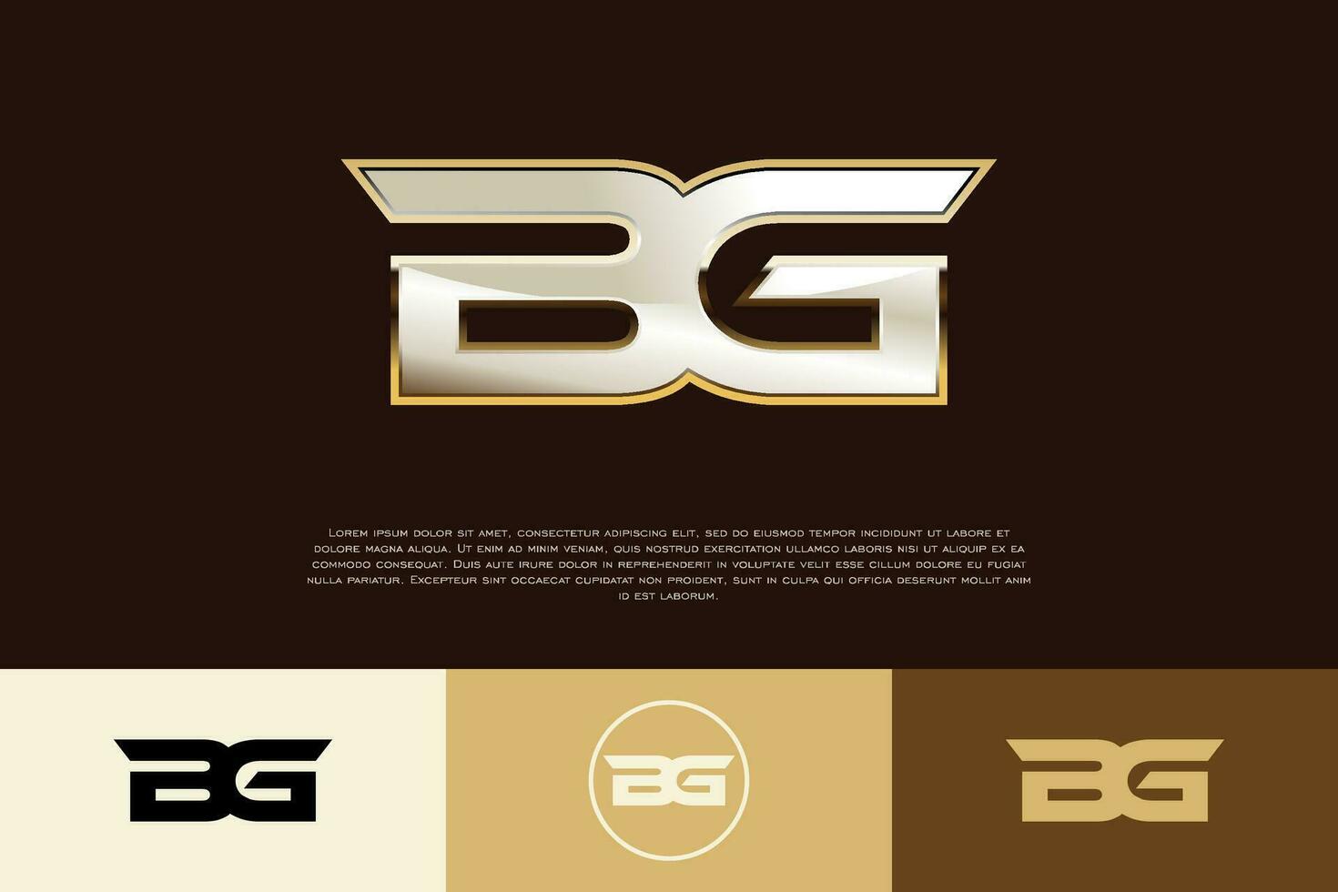 BG Initial Modern Exclusive Emblem Logo Template for Business vector