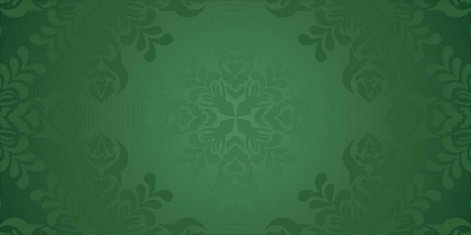 arabic motif green background vector
