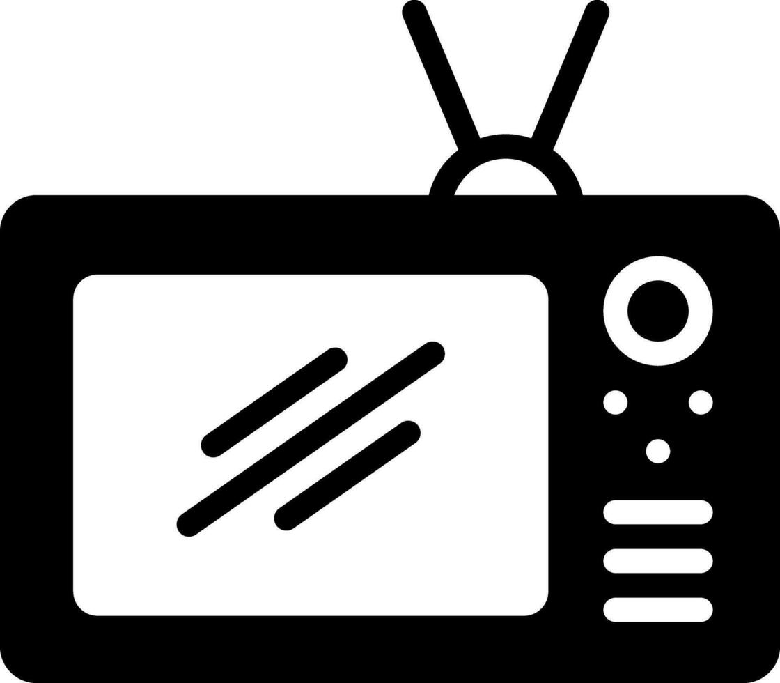 solid icon for tv vector