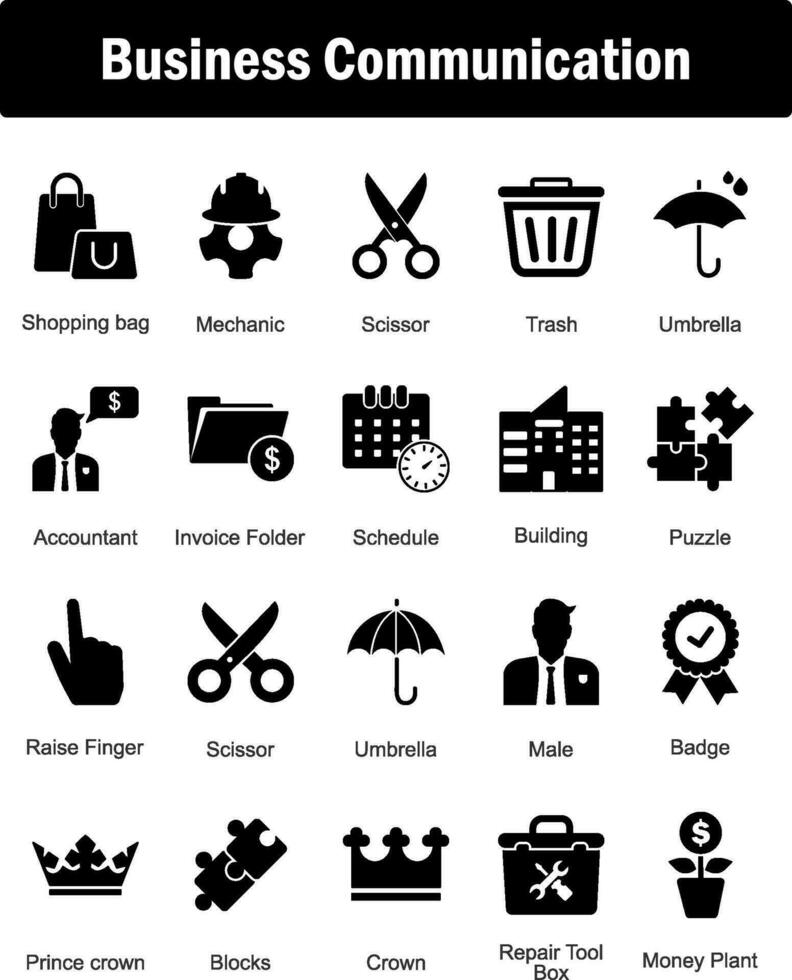 A set of 20 Mix icons as shopping bag, mechanic, scissor vector