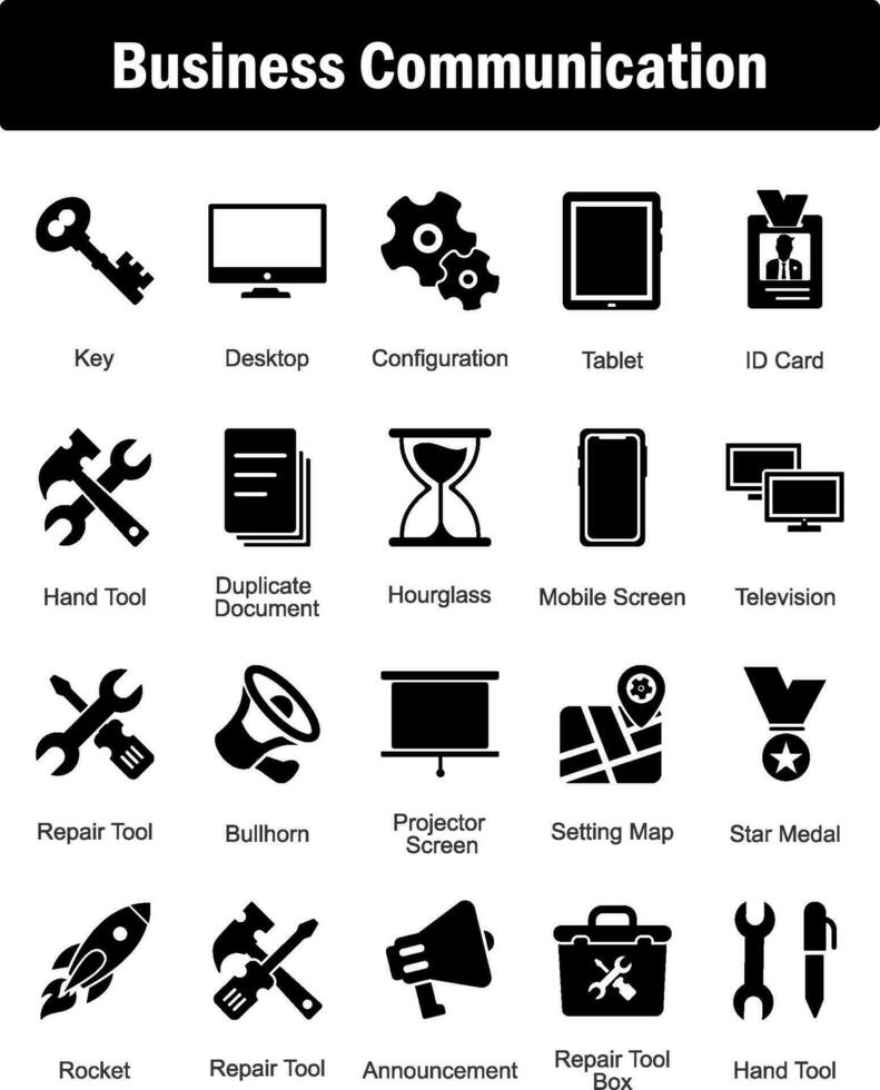 A set of 20 Mix icons as key, desktop, configuration vector