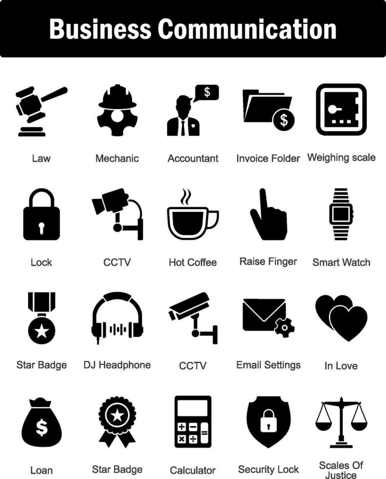 A set of 20 Mix icons as law, mechanic, accountant vector