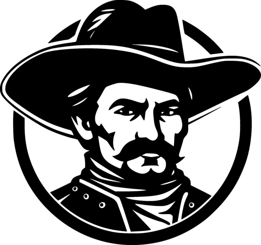 Western, Black and White Vector illustration