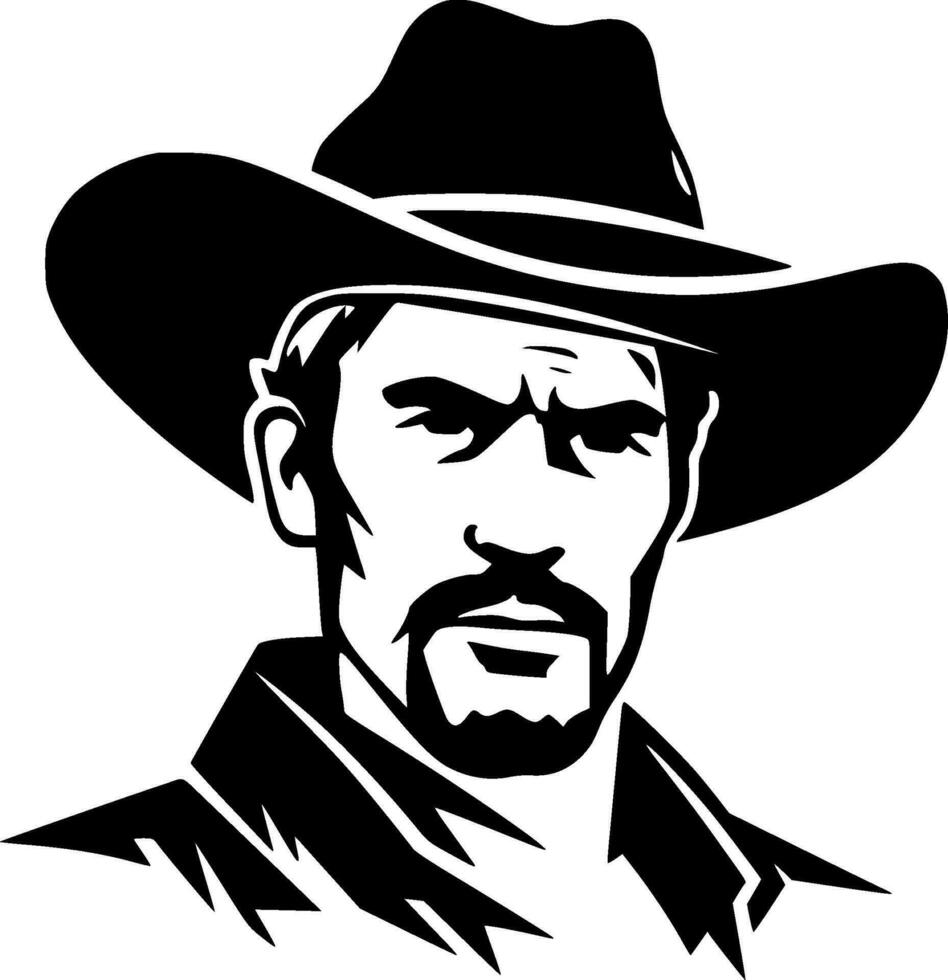 Western - Black and White Isolated Icon - Vector illustration