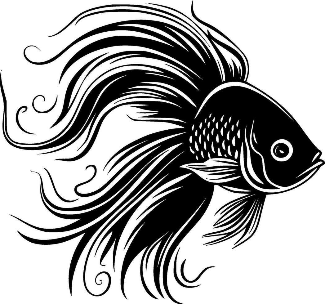 beta pez, minimalista y sencillo silueta - vector ilustración