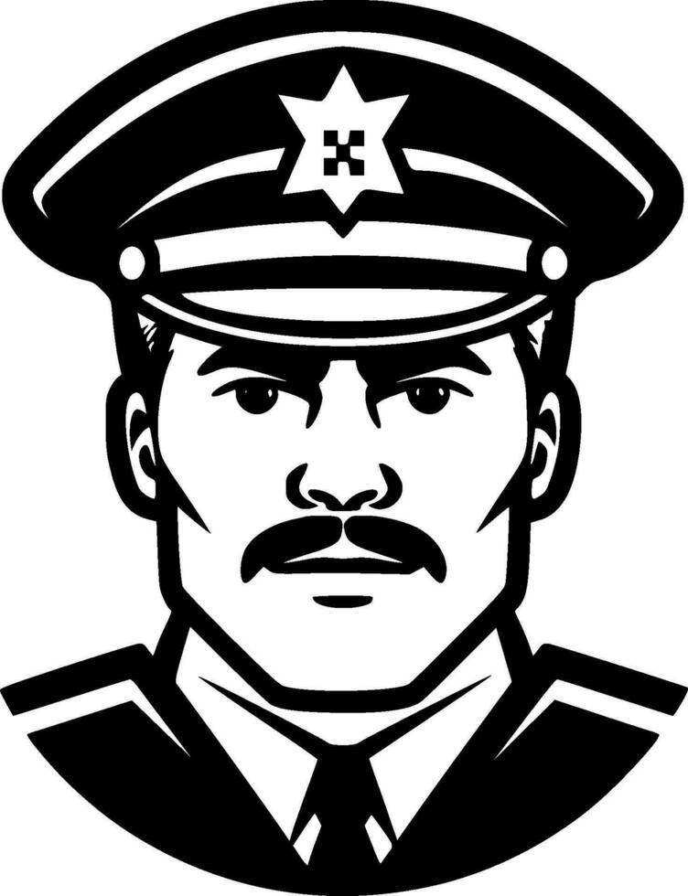 militar - negro y blanco aislado icono - vector ilustración