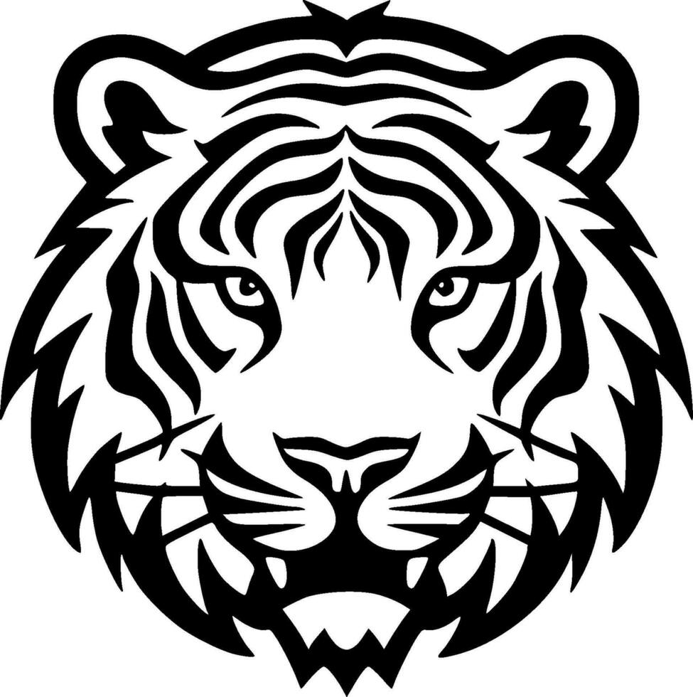 Tigre - minimalista y plano logo - vector ilustración