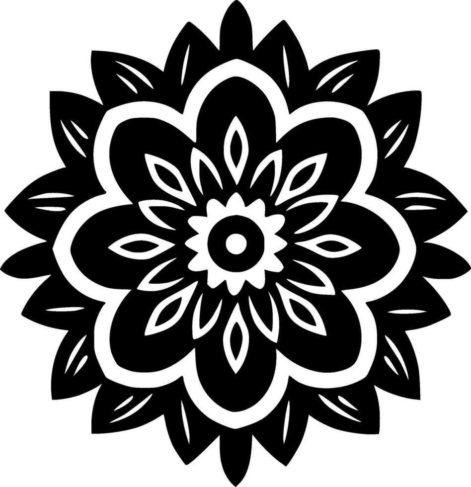 Mandala, Minimalist and Simple Silhouette - Vector illustration