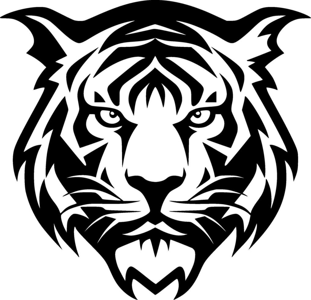 tigre, negro y blanco vector ilustración