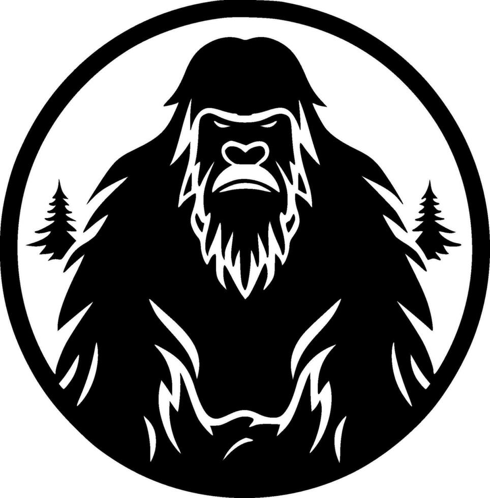 Bigfoot - Black and White Isolated Icon - Vector illustration