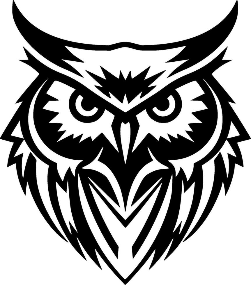 Owl - Black and White Isolated Icon - Vector illustration