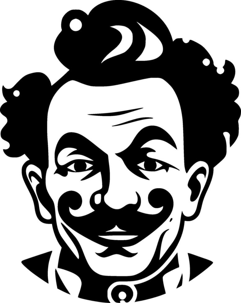 Clown - Black and White Isolated Icon - Vector illustration