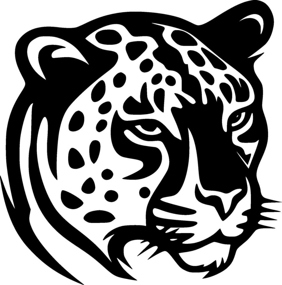 leopardo, negro y blanco vector ilustración