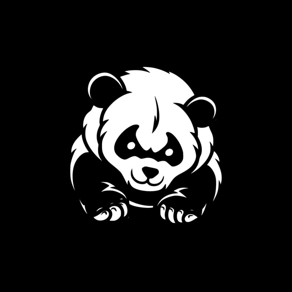 Panda, Minimalist and Simple Silhouette - Vector illustration