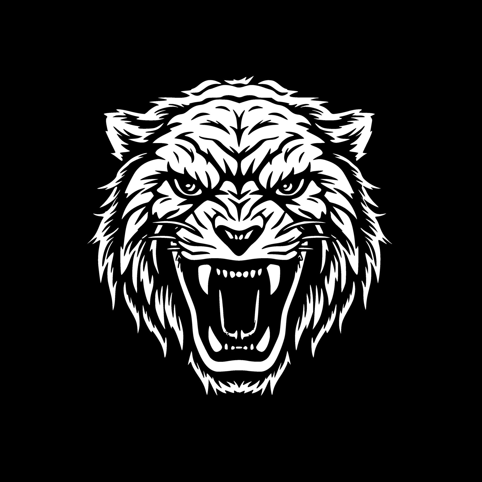 Tiger, Black and White Vector illustration 27868782 Vector Art at Vecteezy