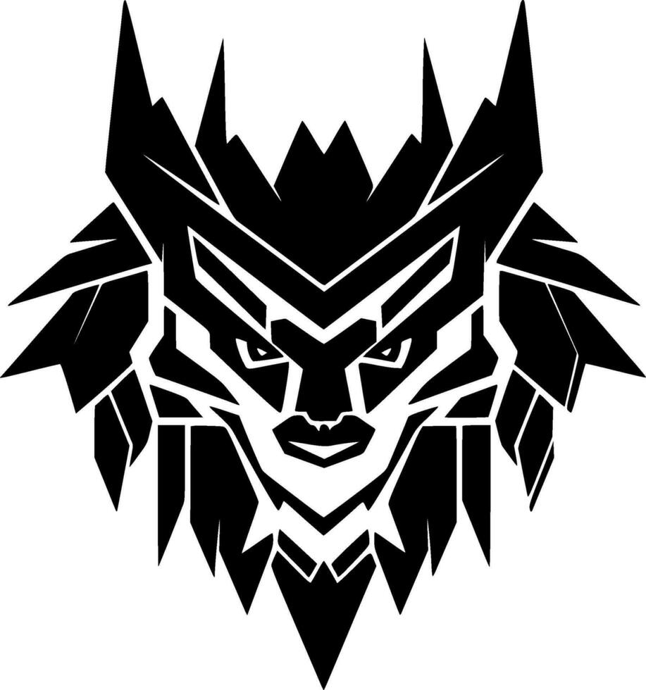 lobo - negro y blanco aislado icono - vector ilustración